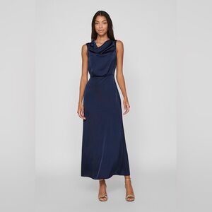 Cowl Neck Leg Slit Evening Gown Dress SZ XL